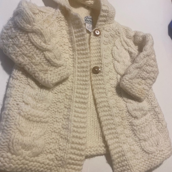 Hand knitted by Grazia made in Italy merino wool vintage toddler cardigan sz 2T - Picture 11 of 11